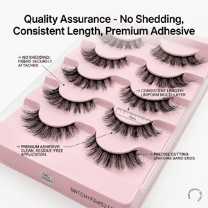 Plateaux de cils transparents en gros, 5 paires par paquet, assortiment varié, emballage minimal pour la vente en gros de bandes de cils - Product Image 6