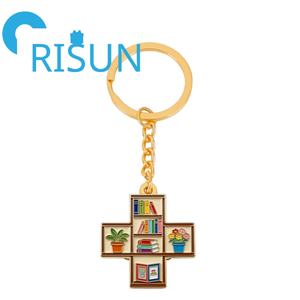 Porte-clés en métal personnalisé en forme de livre, émaillé, élégant, cadeau pour les amoureux des livres, lecteurs de bibliothèque, porte-clés bibliothèque confortable - Product Image 5