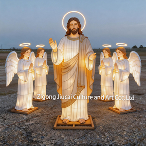 Linternas LED Religiosas Cristianas con Esculturas <span class=keywords><strong>de</strong></span> Jesús y Ángeles, Linterna <span class=keywords><strong>de</strong></span> Seda China para Iglesia, Graduación y Decoración <span class=keywords><strong>de</strong></span> Festivales - Product Image 6