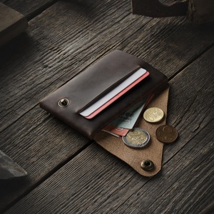 Vegetable-Tanned Crazy Horse Genuine Leather Wallet for Men Slim Minimalist Card Holder Wallet - Product Image 4
