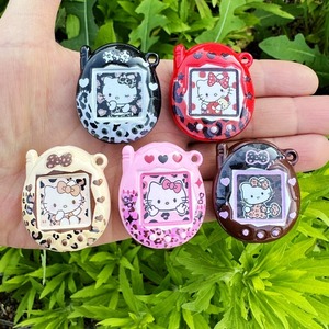 Cuentas acrílicas de 36mm*30mm con diseño de gato estilo <span class=keywords><strong>Tamagotchi</strong></span> de dibujos animados japoneses para cadena de teléfono DIY - Product Image 1