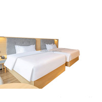 Ensemble matelas et tête de lit double moderne avec cadre solide, table de chevet incluse, pour appartement, hôtel, chambre à coucher – Mobilier durable