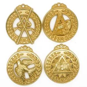 Nhà Máy Tùy Chỉnh Thủ Công Kim Loại Masonic Logo Thương Hiệu Kim Loại Huy Hiệu Mềm Vàng 3D Pins Kim Loại Pin Huy Hiệu