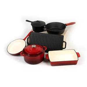 搪瓷铸铁搪瓷炊具锅砂锅菜，带自烤铸铁盖