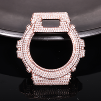 Montre de luxe Casio DW6900 antichoc avec diamants Moissanite VVS certifiés GRA, testés et approuvés, boîtier brillant en laiton massif plaqué or, accessoire pour homme