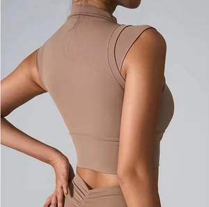 Camiseta Deportiva Ajustada de Alta Elasticidad con Sensación de Segunda Piel para Primavera/Verano, Ropa de Yoga para Gimnasio y Fitness para Mujer - Product Image 3