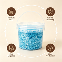 Perles de parfum écologiques bleues en vrac de 5 lb pour lessive, adoucissant, senteurs personnalisables, seau, marché américain