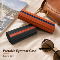 Étui à lunettes de luxe en cuir PU fait main avec logo personnalisé, boîte d'emballage colorée pour lunettes de soleil, étui de rangement pour lunettes de marque