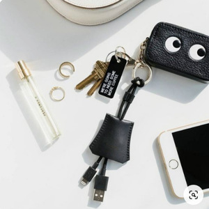 Funda protectora personalizada para cable de datos de teléfono móvil, bolsa de almacenamiento de cable USB de cuero PU con cuerda protectora, para organización y - Product Image 4