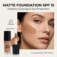 Fond de teint liquide matifiant naturel hydratant, résistant à l'eau, haute pigmentation, longue tenue, couvrance totale, avec logo personnalisé, marque privée
