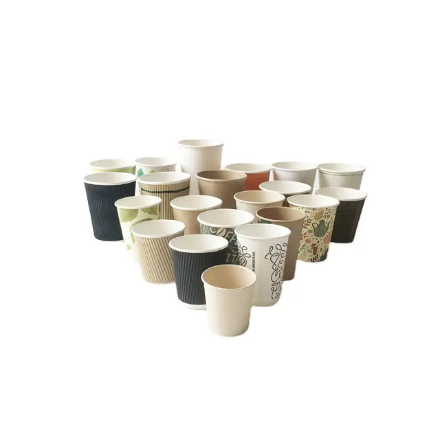 8oz/12oz/16oz Disposable Coffee Cup Customized Printing Paper Cup