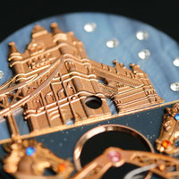 Cadran de montre 3D convexe personnalisé Logo motif animal 35mm laiton gravé réglage de diamant pour cadrans de montre fabricant de pièces