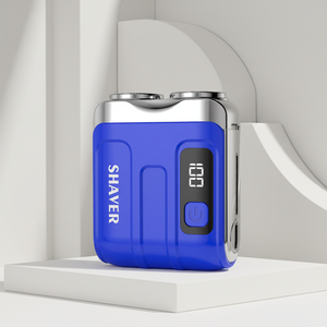 Mini rasoir électrique portable pour hommes, charge rapide, compact, double lame, étanche IPX5, lavable, rasoir rotatif rechargeable par USB, pour la barbe - Product Image 1