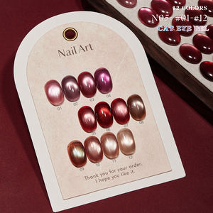Vendeeni OEM/ODM Esmalte en Gel para Uñas Ojo de Gato 15 ml, 12 Colores, No Tóxico, de Marca Propia, Gema Cristal Rojo Brillante Efecto Vidrio - Product Image 6
