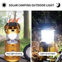 Recharge solaire en plastique Portable télescopique USB Rechargeable solaire pliable Led lanterne de Camping