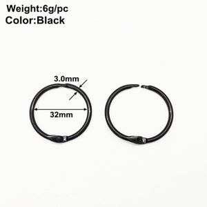 EWANG Office Stationery Black Metal 1.2 Inch Loose Leaf Binding <b>Ring</b> for Notebook - Product Image 2