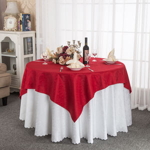 白い花柄のエンボス加工丸型テーブルクロス 500gsm PUテーブルクロス 円形 ポリエステル製 カスタム防水 ジャカード織り モダン - Product Image 5