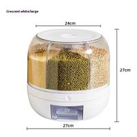 HOT Distributeur de riz de cuisine Distributeur de grains alimentaires rotatif à 6 grilles étanche à l'humidité Boîte de stockage de céréales Distributeur de conteneurs de riz
