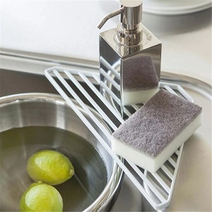 Modern Eco-Friendly Kitchen Bathroom Sink Corner Drain Rack with Cup Holder and Sponge Rack for Hotel Use - Product Image 5