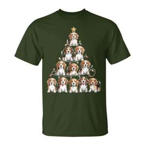 Camiseta navideña para amantes de los perros Beagle Christmas Tree - Product Image 1