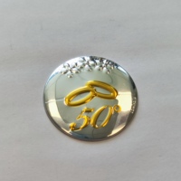 Étiquettes de bouteille de parfum en forme de tasse à café ronde en relief, étiquettes personnalisées en aluminium métallisé miroir
