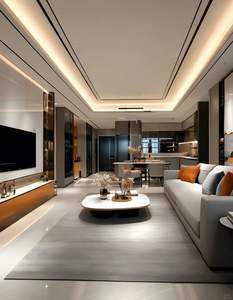 Armoires de cuisine modulaires en mélamine en forme de U, intelligentes, prêtes à assembler, îlot de cuisine en contreplaqué, matériau en bois - Product Image 5