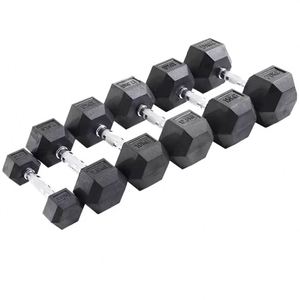 Venta Directa de Fábrica: Juego de Mancuernas Hexagonales con Soporte, 10kg, 20kg, 30kg, Mancuernas Hexagonales de Goma - Product Image 6