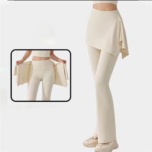 Nouveau design, <span class=keywords><strong>jupe</strong></span> de sport et de course à pied pour femmes nues, leggings de yoga deux pièces, tendance solide - Product Image 1
