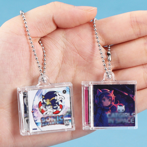 SUNSHING Blank NFC Mini CD Charm Keychain Jewel <b>Case</b> Album Kpop Vinyl <b>Record</b> Box Wholesale Mini CD Box with Custom Printing - Product Image 1
