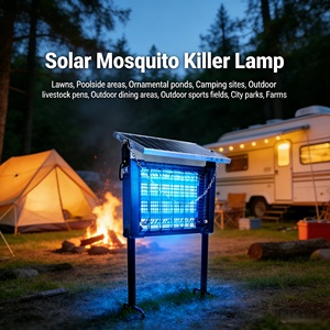 Piège à insectes solaire d'extérieur XP711 365nm 395nm double bande étanche IPX4, design <span class=keywords><strong>anti</strong></span>-touch, écologique, portable pour jardin, ferme, camping - Product Image 1