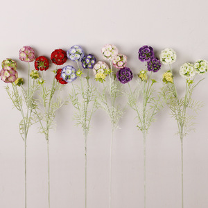QIHAO Fleurs artificielles en forme de moulin à vent, violettes et vertes, en plastique et soie, haute simulation, pour décoration de mariage et de maison - Product Image 4