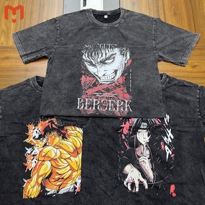 Camiseta de <span class=keywords><strong>Anime</strong></span> para Hombre, Estilo Vintage, Lavado Ácido, Impresión Serigráfica, Tallas Grandes, Venta Caliente, MOQ Bajo - Product Image 2