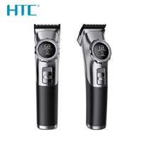 Tondeuse à cheveux professionnelle HTC AT-799 avec affichage de réglage et design à cadran, lame en métallurgie des poudres, pour barbier