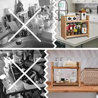 Étagère de rangement minimaliste en bois massif antidérapante à double niveau, organisateur d'épices pour la maison, étagère mobile pour la cuisine