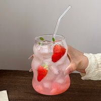 Verre à boire en verre borosilicate, verre en forme de vague, verre résistant à la chaleur, tasse pour café glacé, jus, thé, lait, boissons