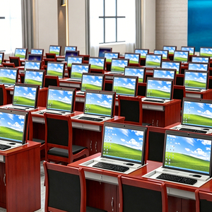 Bureau multimédia populaire avec écran LCD relevable, <span class=keywords><strong>système</strong></span> de levage sécurisé et verrouillable pour ordinateur, clavier et souris, idéal pour le bureau - Product Image 2