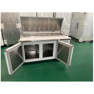 Réfrigérateurs de présentation pour légumes, vitrine réfrigérée avec couvercle supérieur, congélateur à commande numérique en acier inoxydable 200L pour la préparation de salades combinées - Product Image 4
