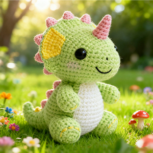 OEM Support <b>Knitting</b> <b>Toy</b> Crochet Kits DIY Art Craft Set Wool Kits Amigurumi Dinosaur Crochet Kit for Children - Product Image 2