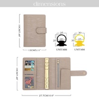 Reliure de Budget A6 en Cuir Epi Ondulé 27 Couleurs Hongbo à Succès Noir/Doré, Planificateur pour Noël, Bureau ou Cadeau Scolaire