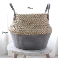 Style nordique extérieur jardin suspendu rotin Pots de fleurs Design contemporain plusieurs tailles plante fibre panier jardinières en gros