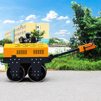 Compacteur vibrant à double tambour pour machines de construction, mini-rouleau compacteur portatif avec pompe 600 mm 550 kg