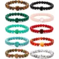 SOJI Hot Sale 8mm Healing Stone Beaded Bracelet Semi-Precious Gemstones Crystal Bracelets Adjustable Stretch Bracelets