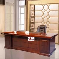 Bureau en bois massif de luxe en forme de L, bureau de patron, Table de directeur, bureau avec tiroir
