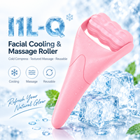 Rouleau de massage pour le visage et le corps en forme de W, rechargeable avec des billes d'eau, pour le soin de la peau à domicile, OEM