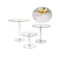 Ensemble de 3 supports à gâteaux en acrylique, haute transparence, montage facile, autoportant, étagères personnalisables, présentoir à desserts pour mariage