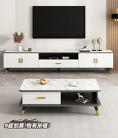 Venta Directa de Fábrica: Mueble de TV Moderno y Minimalista, Combinación con Mesa de Centro, Mueble de Salón de Lujo Ligero