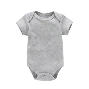 Baju monyet bayi putih polos pabrik pakaian bayi produsen pakaian katun putih Tiongkok