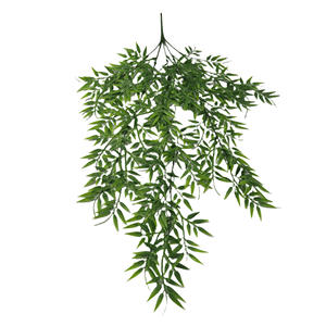 Plante verte artificielle suspendue en plastique, feuilles de bambou et fougères, pour intérieur/extérieur, à fixation murale, pour simulation transfrontalière - Product Image 5