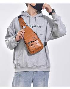 Bolso de Pecho para Hombre, Bandolera de Cuero Sintético, Bandolera de Negocios, Bolsa de Hombro, Regalo para Pareja - Product Image 6