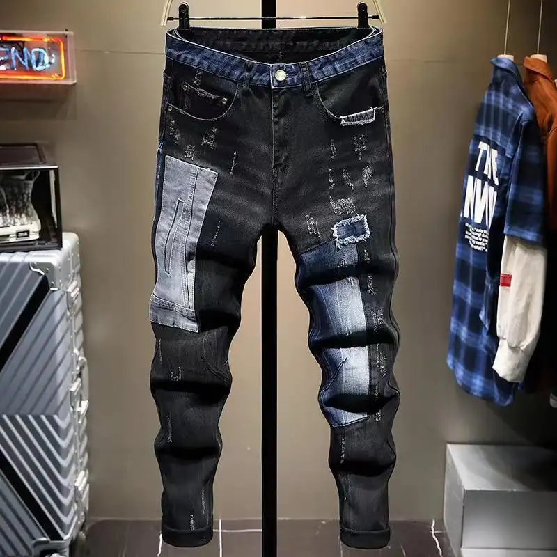 Hot sale factory price autumn fashion new style jeans skinny western style men's jeans wholesale